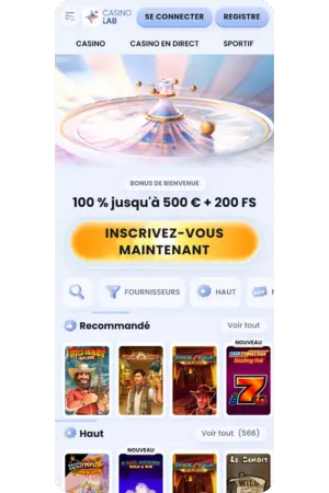 CasinoLab mobile homepage optimisation tactile parfaite