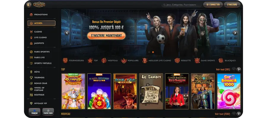 d’accueil PC de Gransino casino avis