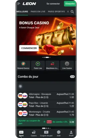 Leon Casino page d'accueil mobile France euro