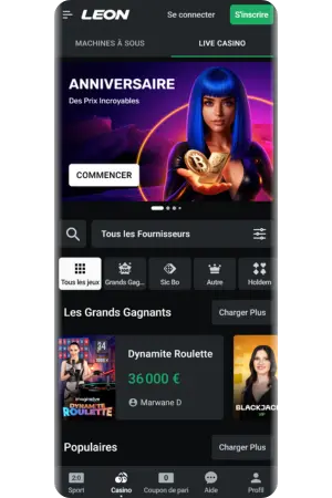 Leon page en direct mobile France euro