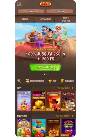 StoneVegas application mobile accueil optimisé smartphone