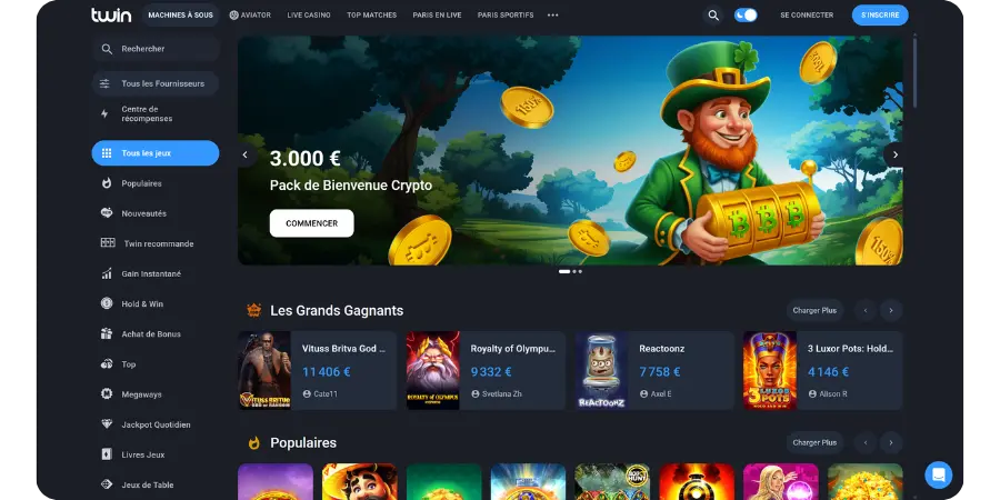 Plateforme élégante de Twin avec navigation intuitive